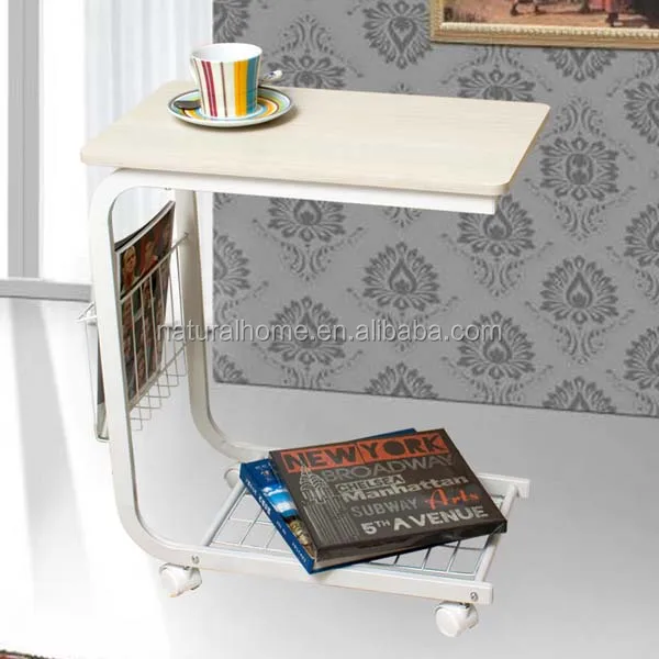 Side Table Side Book Desk With Wheel Laptop Computer Tables