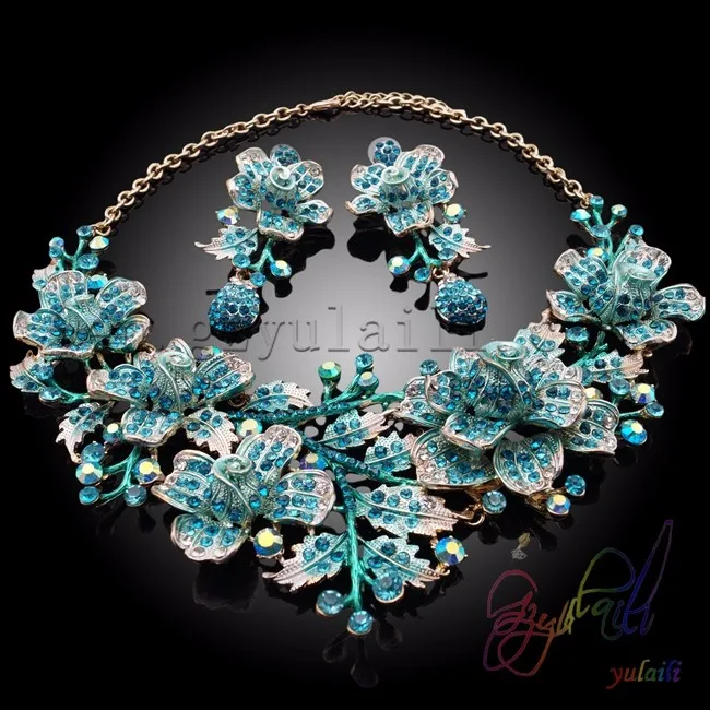Rani Haar Designs Artificial Bridal Jewellery Set China Blue Crystal