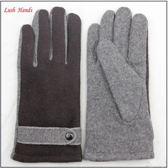 2016 man's High Quality wholesale woolen gloves with button