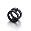 Fashion Bear Shaped Double Rings Design Channel Set Diamond Black Band Engagement Rings