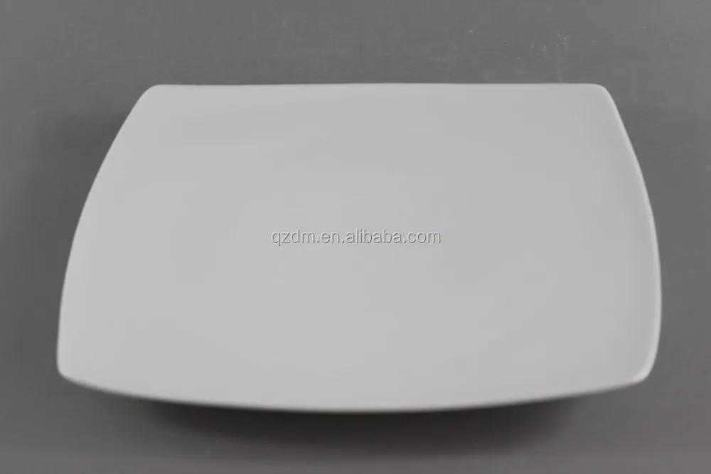 White Melamine Square Dish And Plate