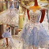 LS00084 light blue elegant short front free shipping evening dresses short fashion wedding party dresses for women
