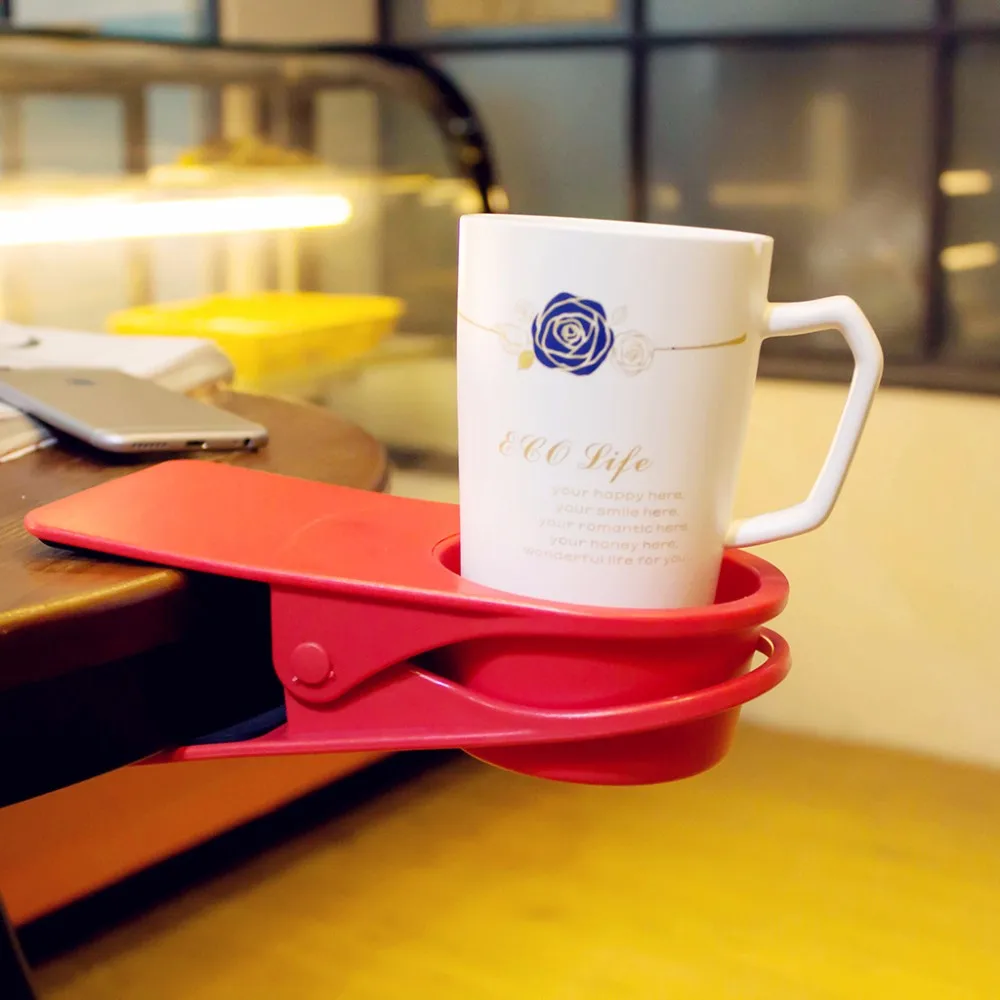 Drink Cup Holder Clip Home Office Table Desk Side Huge Clip Water