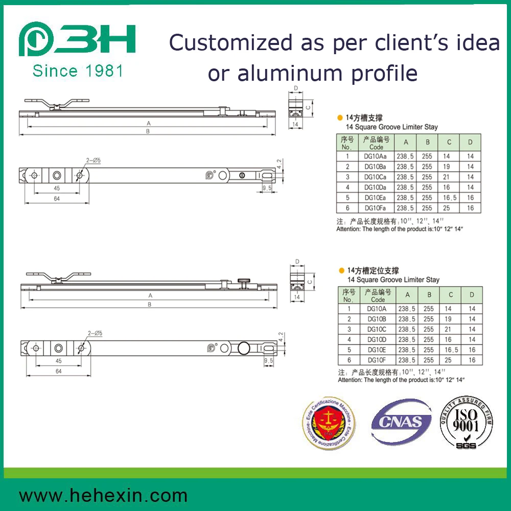 Window Hardware 304 Stainless Steel 14 Square Groove Positioning