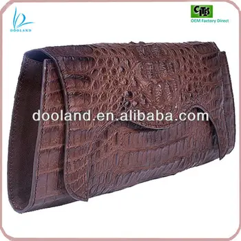 crocodile clutch bag