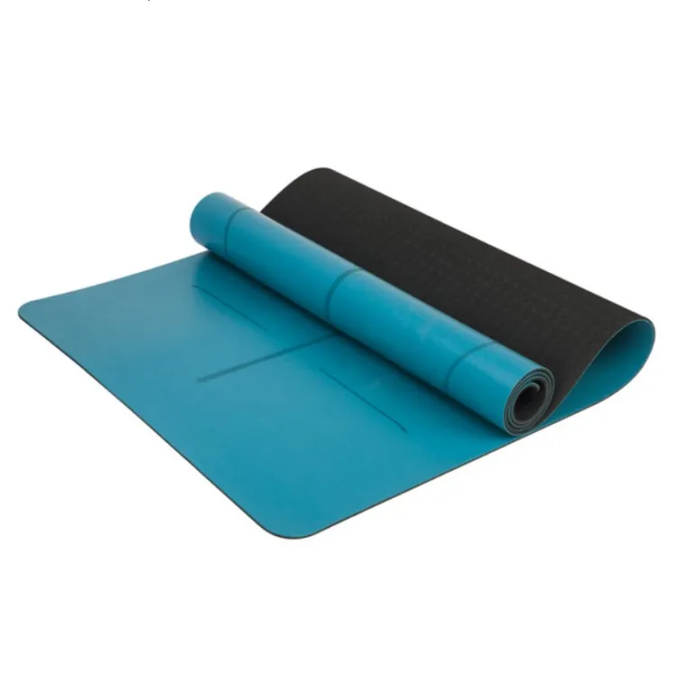 Factory Top Sale Anti Slip Laser Engraving Guide Line Pu Tpe Yoga Mat