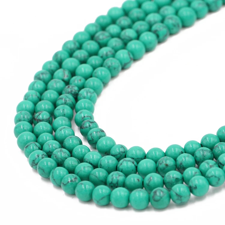 Round Wholesale Jewelry Natural Turquoise Gemstone Beads Loose Howlite Stone Beads Jewelry Buy