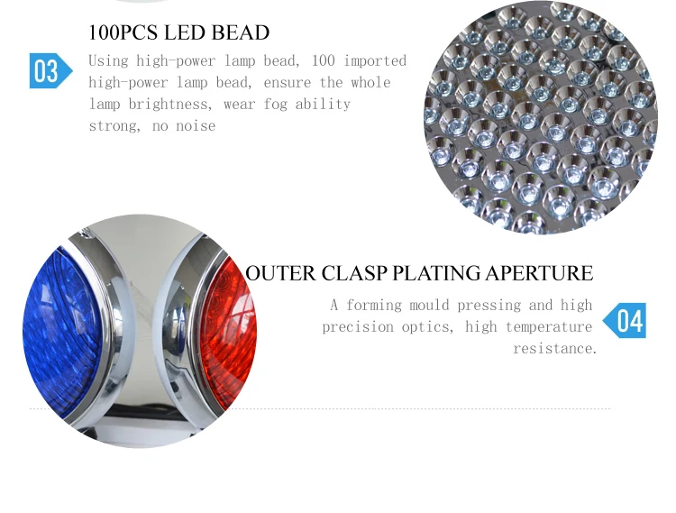 Red Blue Led Traffic Strobe Warning Light For Police Motorcycle