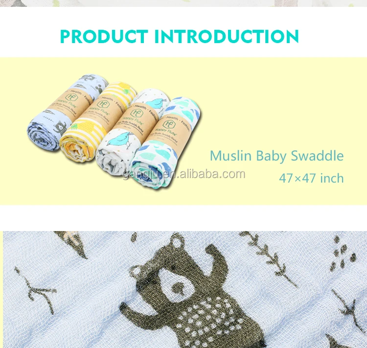Elinfant Baby Cloths Factory 100 Cotton Muslin Baby Super Soft Wrap
