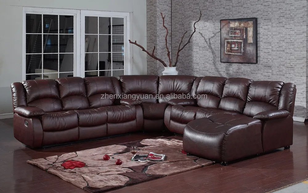 2017 al por mayor de muebles de cuero Doble sofa suite de sillones