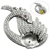 Beadsnice ID30836 swan sets for woman necklace making micro pave 34X20.5mm fit 9mm round pendant jewelry settings