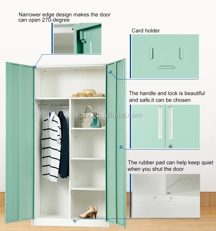 3 Door Metal Wardrobe High Quality Steel Almirah Bedroom Wardrobe