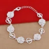 Hainon factory oem fashion wholesale 925 Silver Plated Jewelry Rose flower Bracelet Bangle for Women