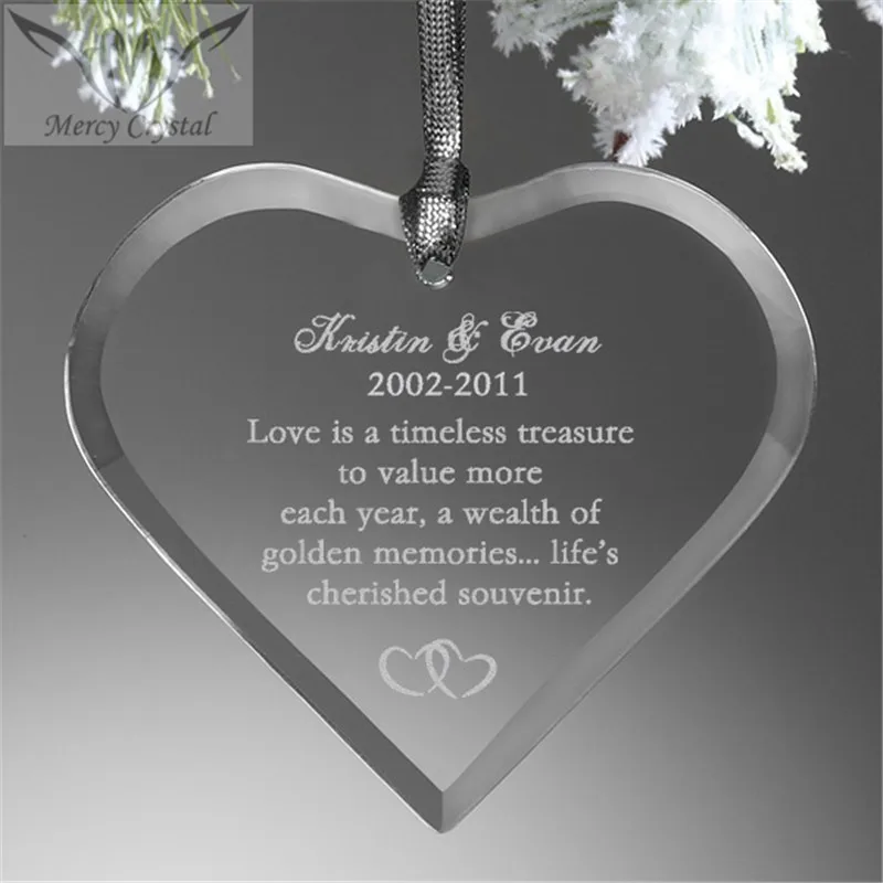 Personalized Glass Wedding Bell Ornament For Wedding Love Gift Buy