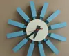 2018 Home decoration high quality Blue Wood block wall clock