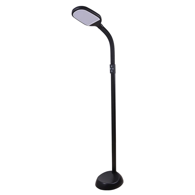 Black modern standing lighting eye protection dimmable color changing LED floor lamp for living room