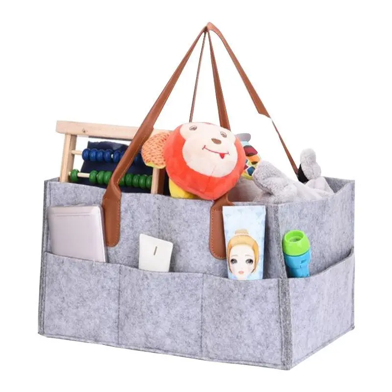 Felt Material Baby Diaper Fashion Custom Multi-Functional Toiletries Finishing Felt Tote Handbag For Wholesale