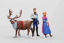 6pcs Lot Anna Elsa Hans Kristoff Sven Olaf Vinyl Doll Toys frozenly Doll Action Figures Birthday