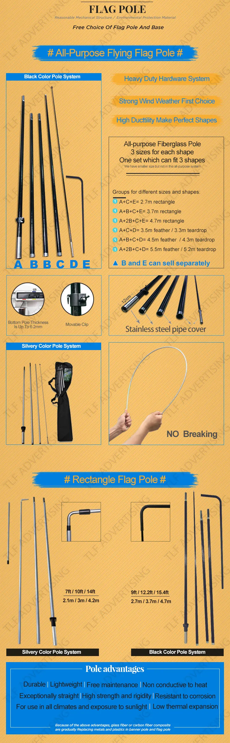 Printed Retractable Display Feather Custom Advertising Outdoor