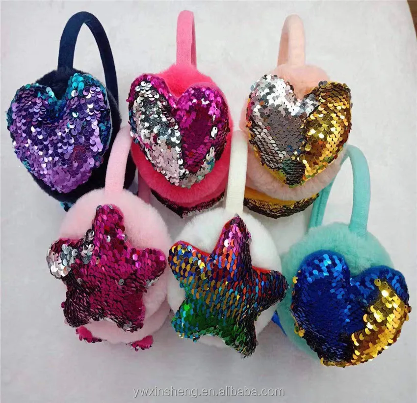 New Plush Ear Muffs Cartoon Ear Shield Adult And Kids Embroidery Heart