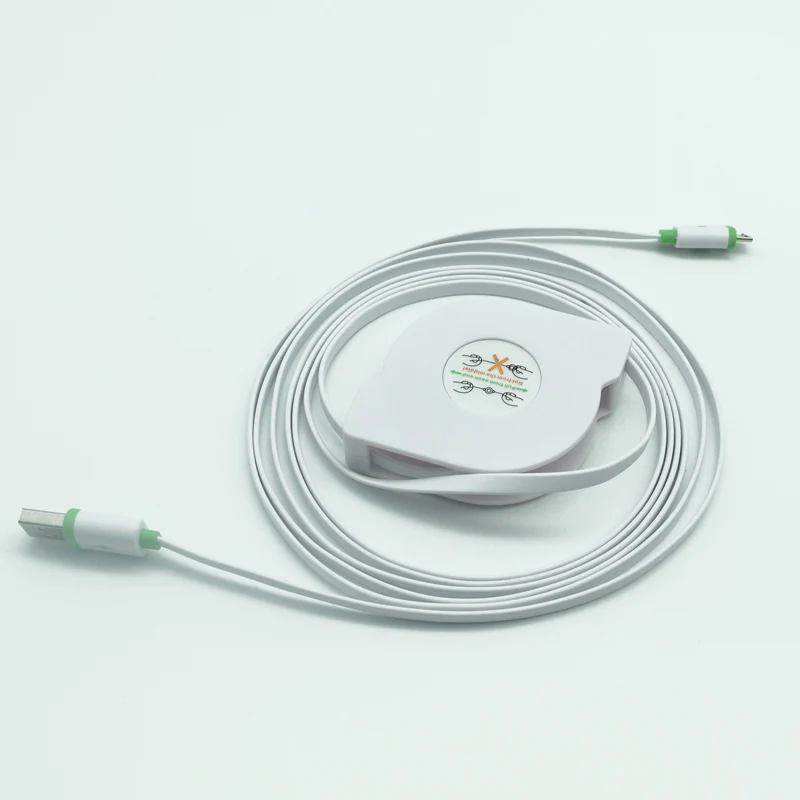 Extendable cord Retractable Micro USB Cable Android Type-c Interface White Cable - ANKUX.COM