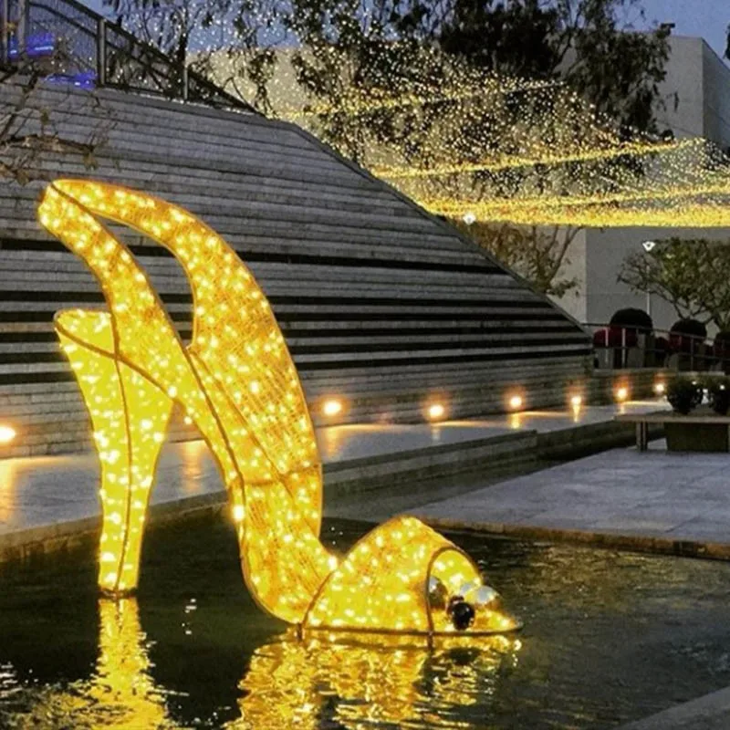 Outdoor Led Golden Arch Lighted Sculptures Christmas Lighted Arches For