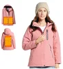 Hot Sale Womens Waterproof Softshell Fleece Hoodie electric battery heated jacket with hood