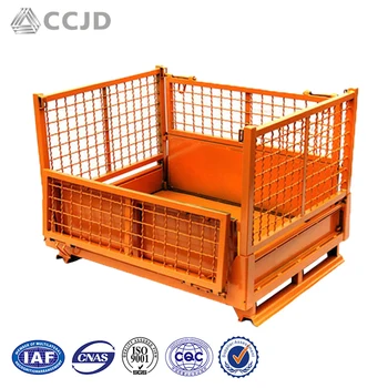 Industrial Box Pallet Foldable Stackable Steel Metal Storage Crates ...