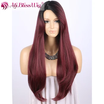 22 Long Straight Side Part Heat Friendly Fiber Synthetic Hair Two