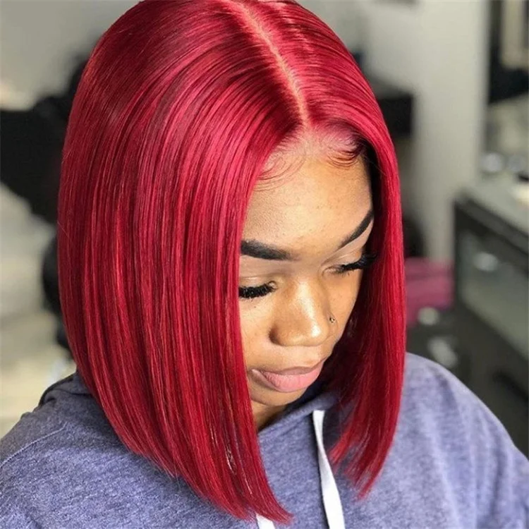 red bob wig