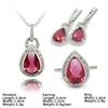 SZJ-6233 Gig Gem 925 Sterling Silver Raindrop Shape Jewelry Set High End Jewelry