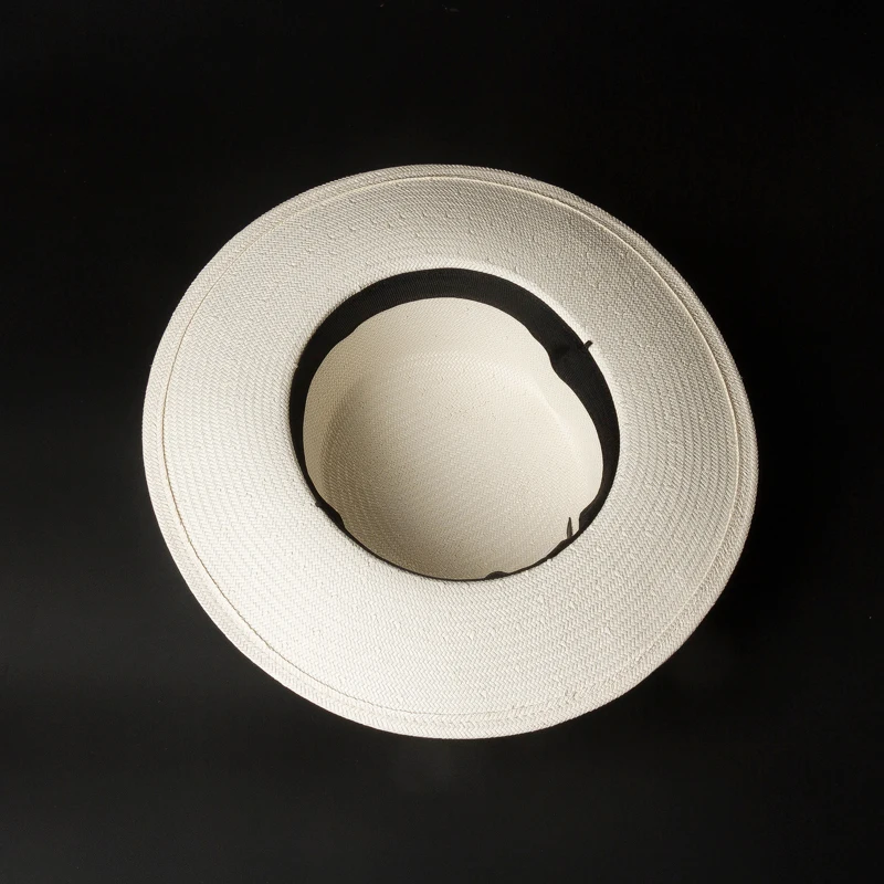 White Paper Straw Boater Hat With Ribbon Buy Woven Paper Straw Hat