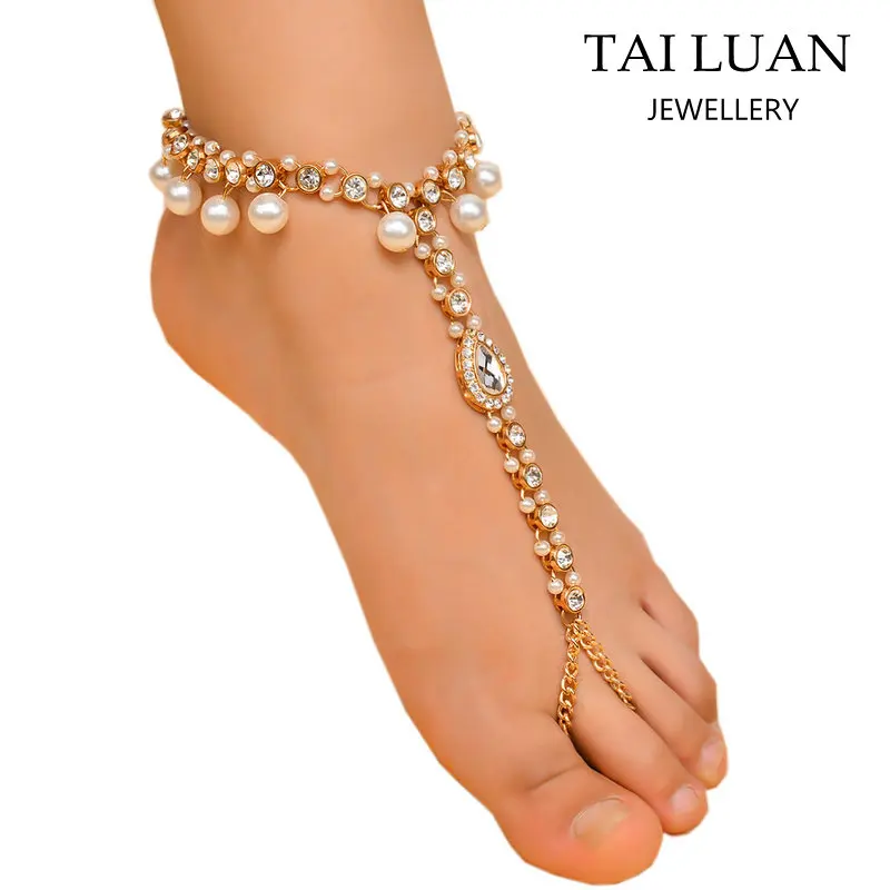 1 un moneda De Bohemia Pulseras Pulseras para mujeres Sandalias de joyería de los pies descalzos Cha
