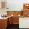 Self house use HPL laminate plywood door wooden color kitchen cabinet