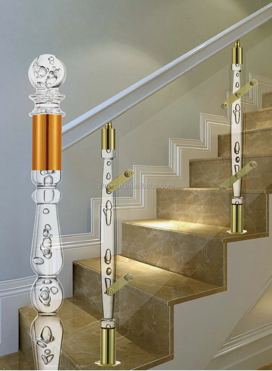 Buy Luxury Arcylic Stair Balustrade / Crystal Glass Stair Handrail