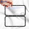 2018 TOP one selling ebay Strong mutual Magnetic magnet Aluminum with trsnaprent clear glass case for huawey P20 lite pro