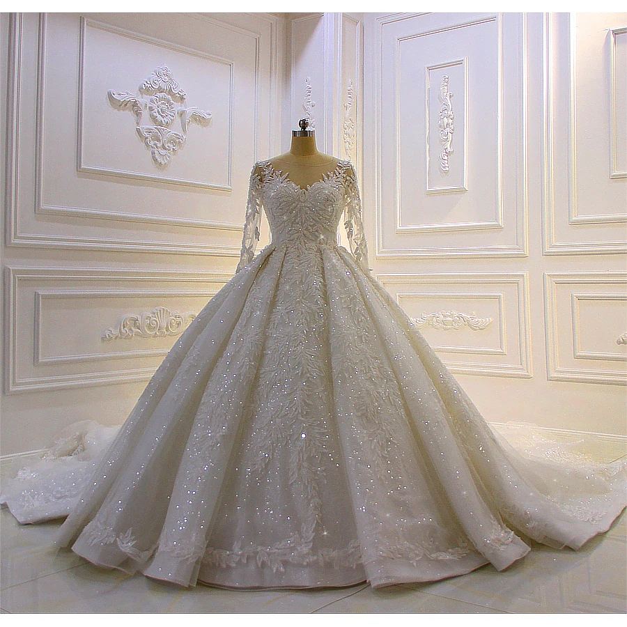 Amanda Novias Real Photos Newest Heavily Beaded Luxury Wedding Dress ...
