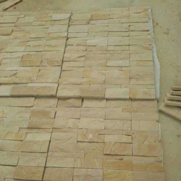 Yellow and Golden Limestone High Grade Cube Limestone Wall Claddings