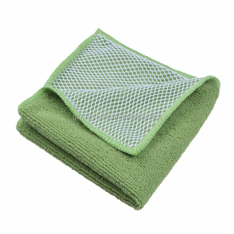 Scrubbing Dish Cloths Microfiber 12 X 12 Inch Kitchen Towel With Poly ...