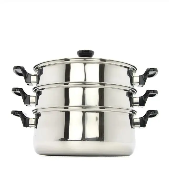 Chinese Stainless Steel 3tier Steamer Pot With Bakelite Handle Buy 3