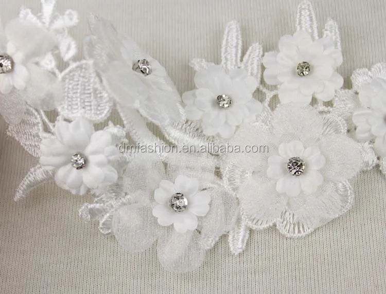 Perles fleurs Appliques Fleur Broderie Patch De Dentelle pour Robe de bal 