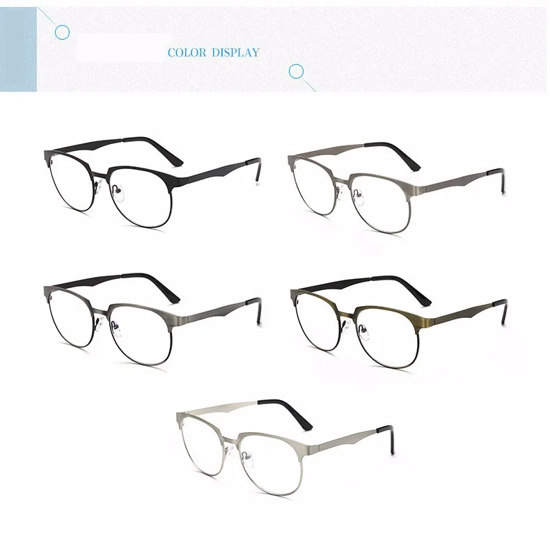 Flydo Gafas de Lentes Transparentes gafas de Lectura Decoración de Moda/Gafas Retro para Mujeres Unisexo Montura Gafas Metal Vista