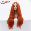 Orange Long Straight Synthetic Hair Lace Front Wigs
