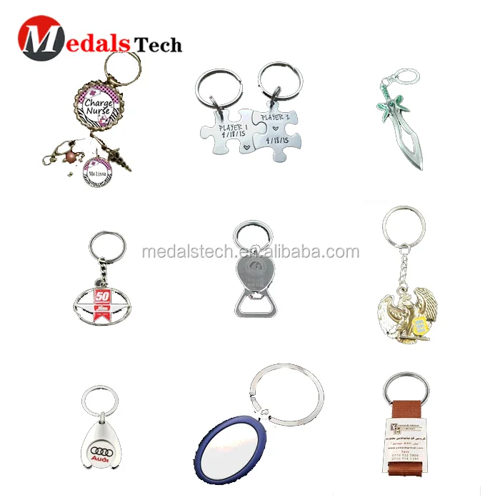 High quality custom  letters shape round metal souvenir keychain