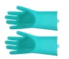 Silicone Brush Scrubber Gloves Heat Resistant, for Dish wash, Cleaning