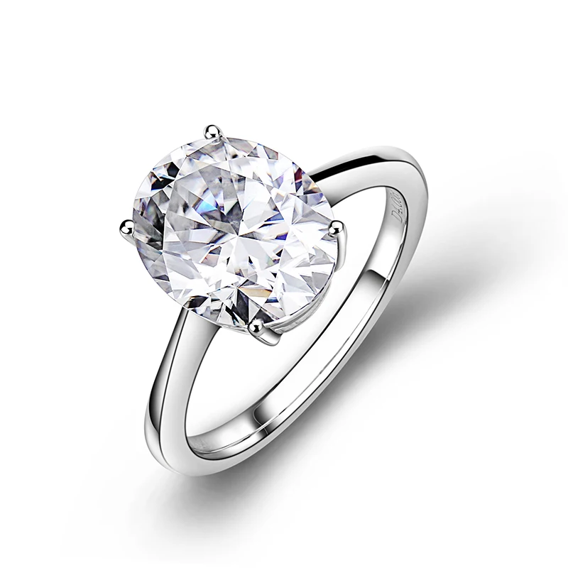 High Quality 1 Carat Oval Cut Diamond 18k White Gold Ladies Moissanite
