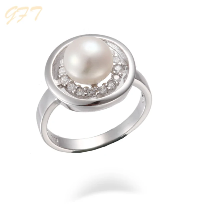 925 silver pearl finger ring