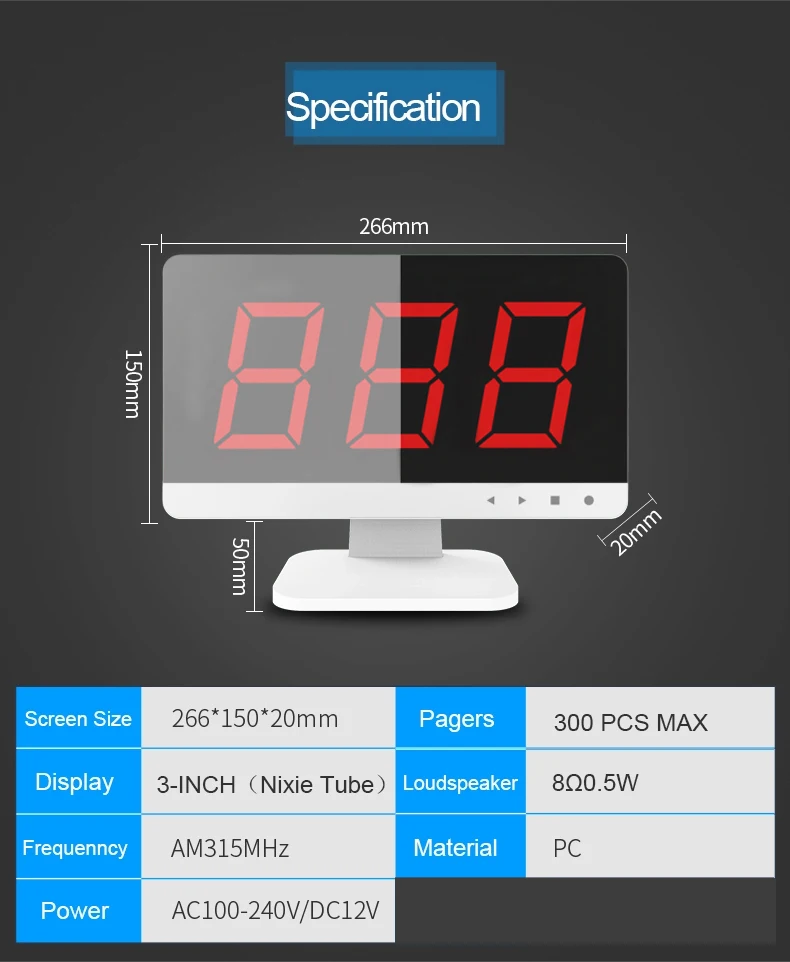 New Arrival Smart Queue Management System Led Display Queue Number