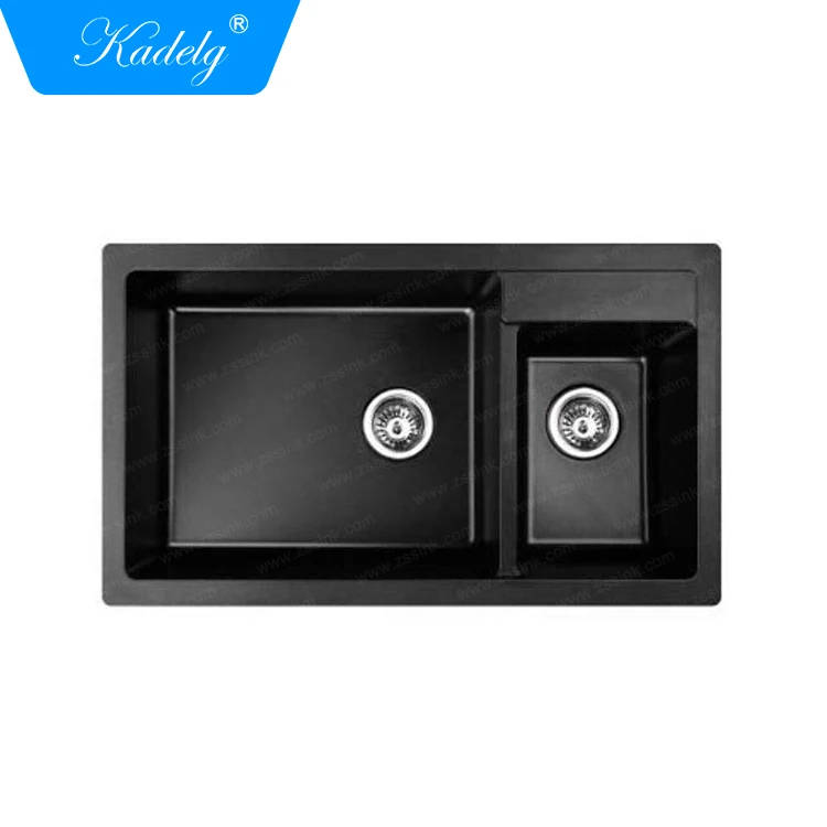 Wholesale Cheap Custom Black Double Granite Sink Bowl