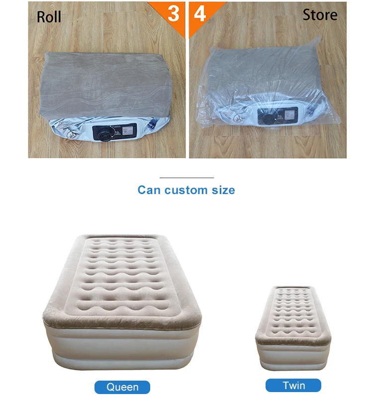 Electric Blow Up Bed/ Folding Inflatable Mattress Raised Airbed/ Twin